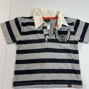 Harley-Davidson Toddler Polo Shirt 3T Striped Logo Biker Tee